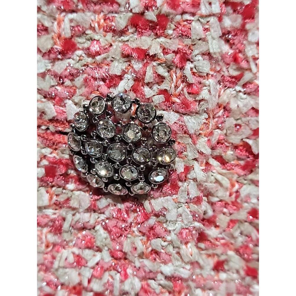 ST. JOHN COUTURE Black Label PINK Gray Eyelash Tweed Sz 4 Jacket  & Skirt #C7 - Picture 7 of 16